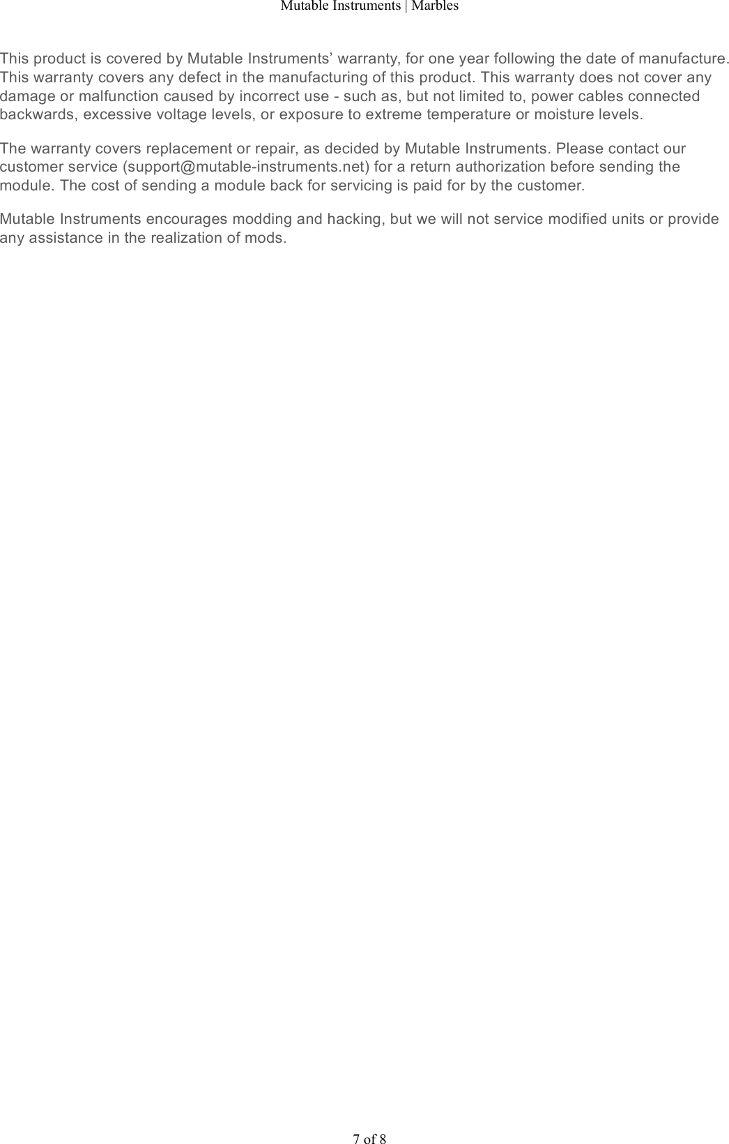 Page 7 of 8 - Mutable Instruments | Marbles User Manual