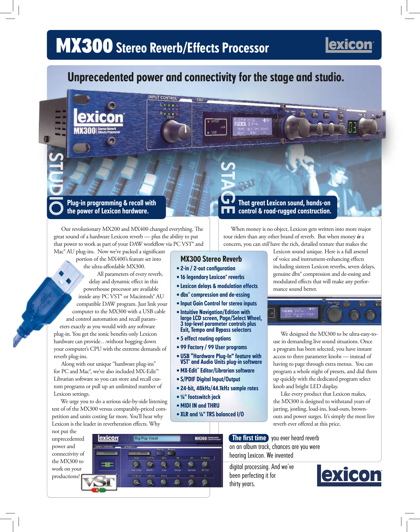 Page 1 of 2 - Lexicon MX300 Cut Sheet English Datasheet Original