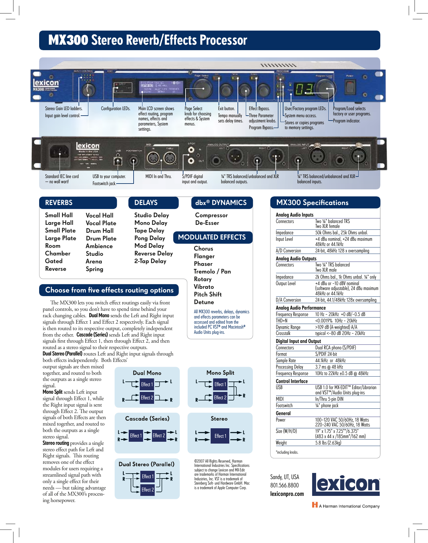 Page 2 of 2 - Lexicon MX300 Cut Sheet English Datasheet Original