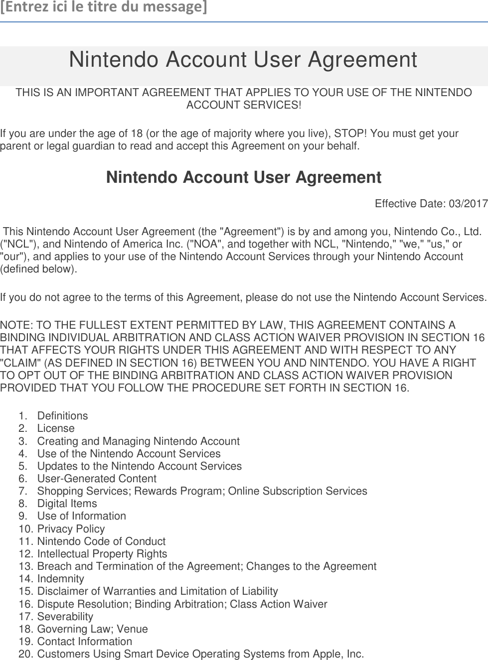 Page 1 of 9 - User Guide Nintendo