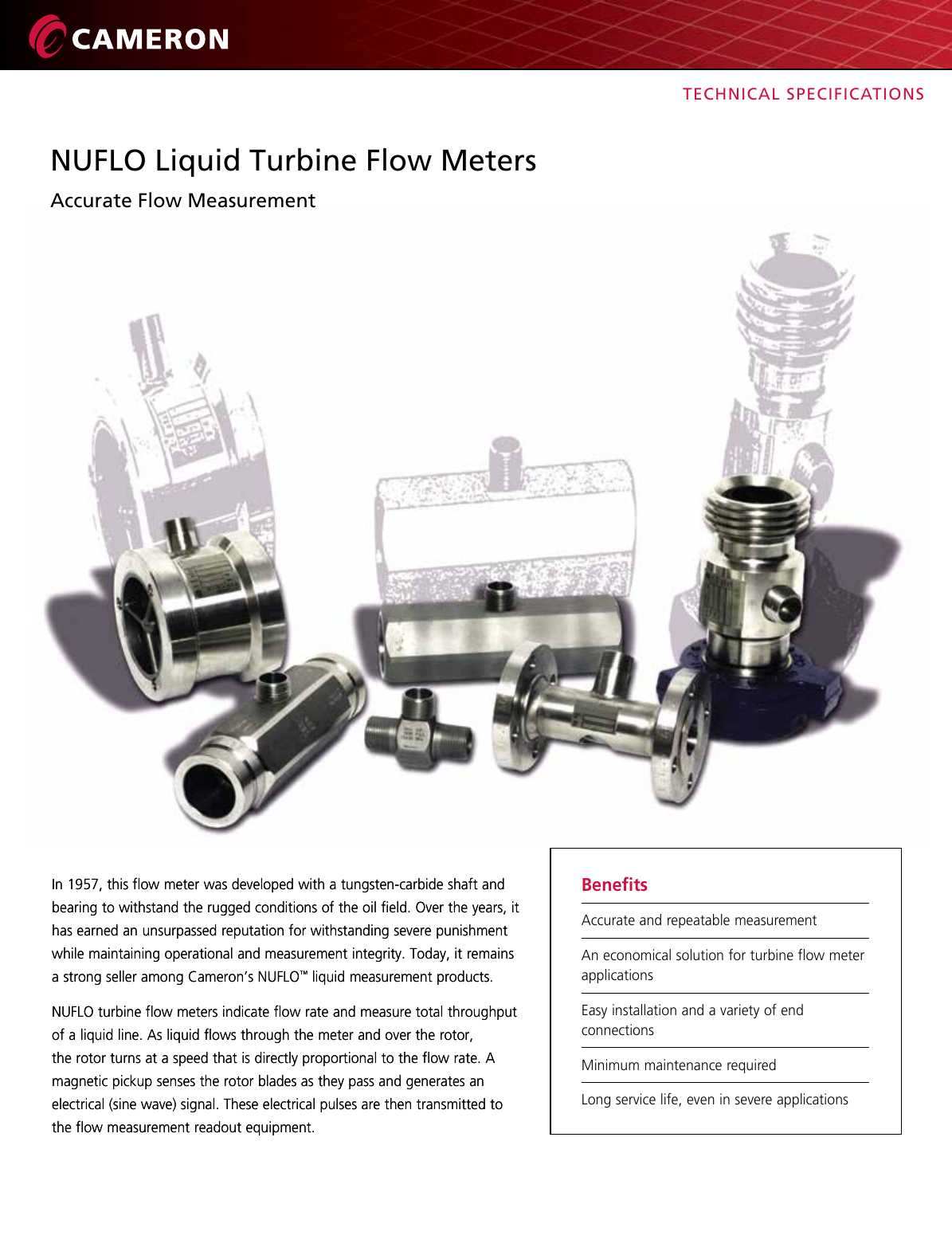 Page 1 of 8 - NUFLO Liquid Turbine Flowmeters Data Sheet Nuflo-liquid-turbine-flow-meters
