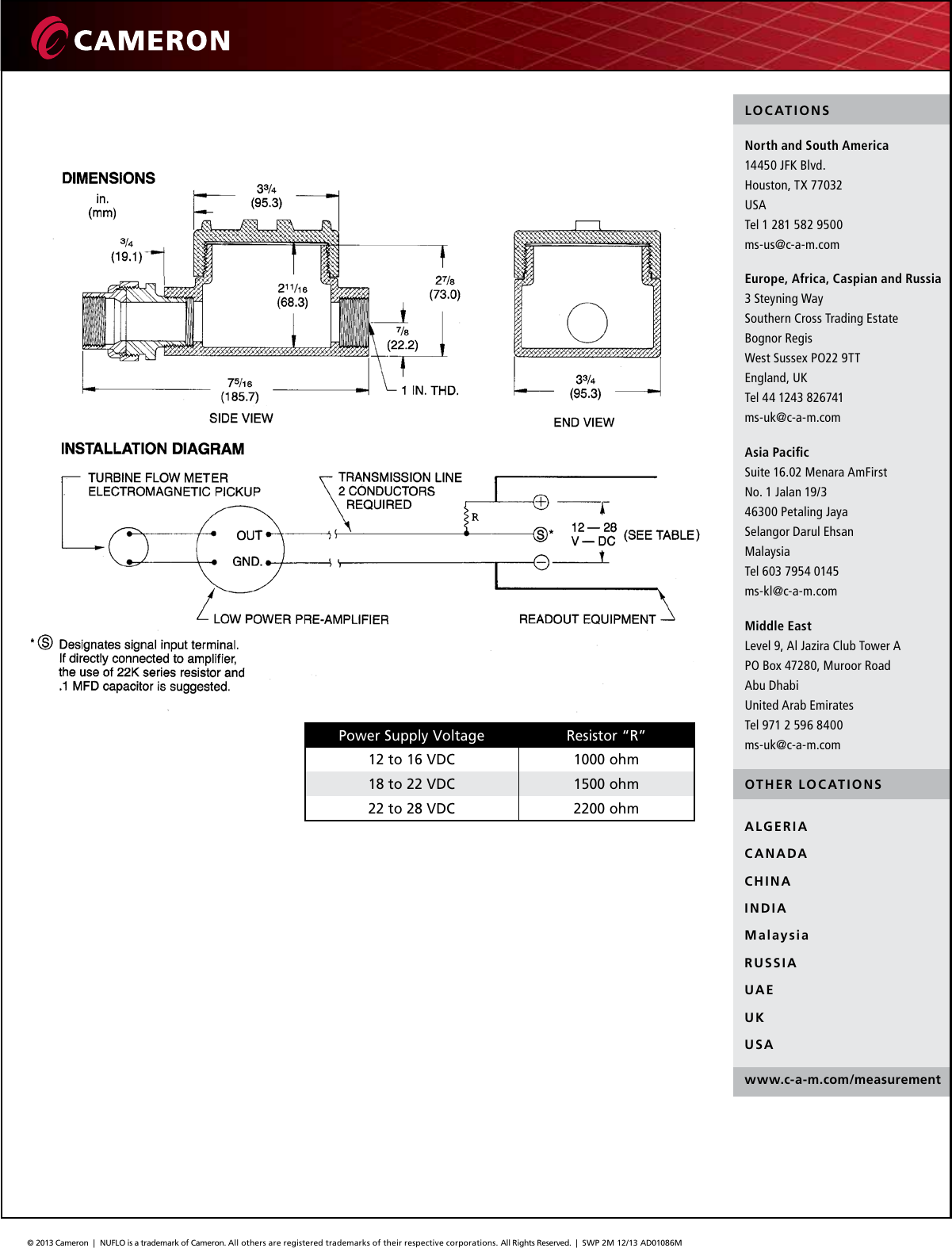 Page 2 of 2 - NUFLO Low Power Pre-Amplifier Technical Data Sheet Nuflo-low-power-pre-amplifier