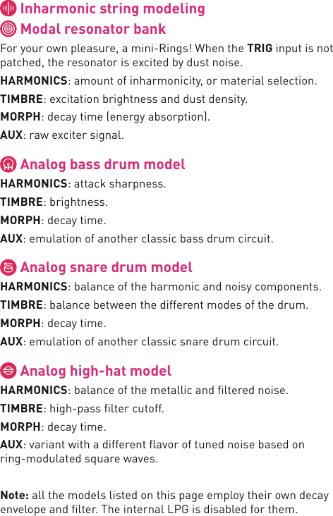 Page 11 of 12 - 171216 Plaits Manual Booklet Mutable Instruments Quick Start Quickstart