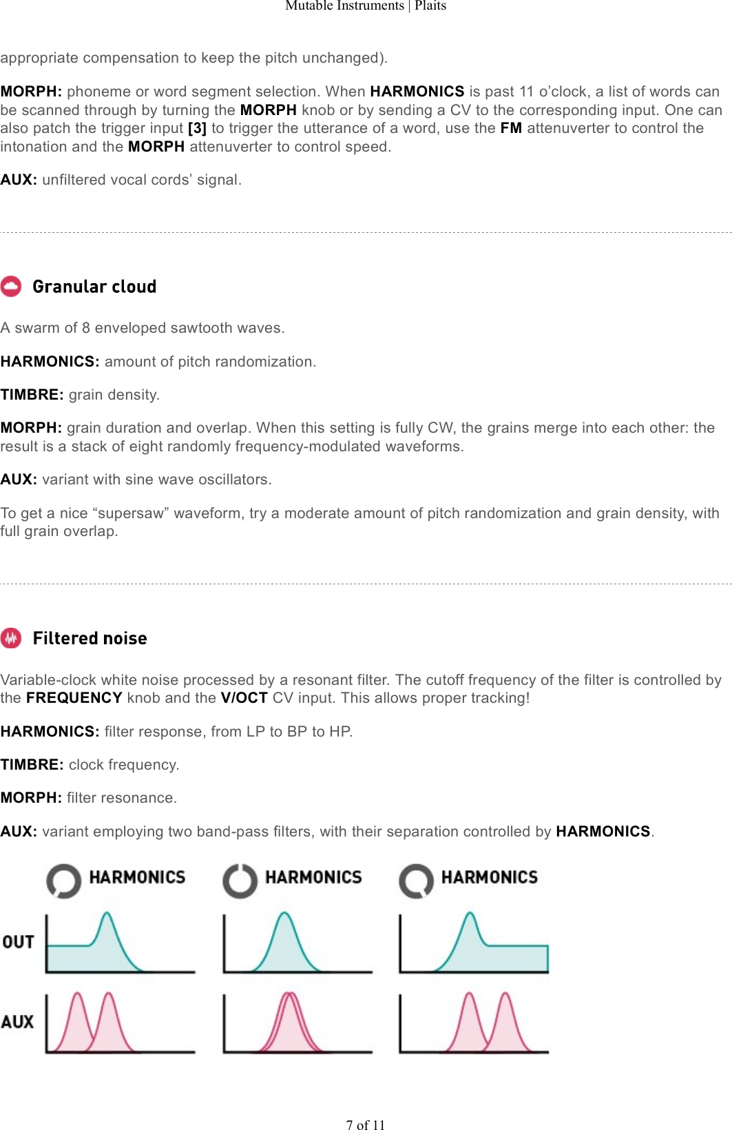 Page 7 of 11 - Mutable Instruments | Plaits User Manual