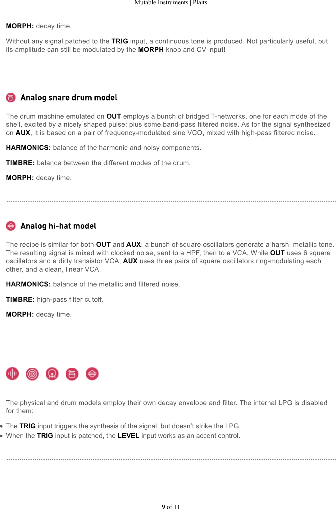 Page 9 of 11 - Mutable Instruments | Plaits User Manual