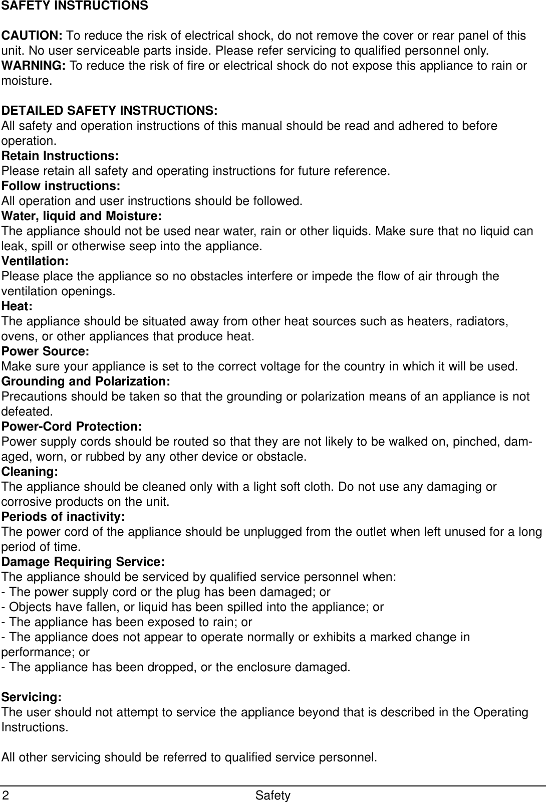 Page 2 of 12 - PR8_mk2_man SM Pro Audio PR8MK2 Operating Manual (English) Pr8mkii