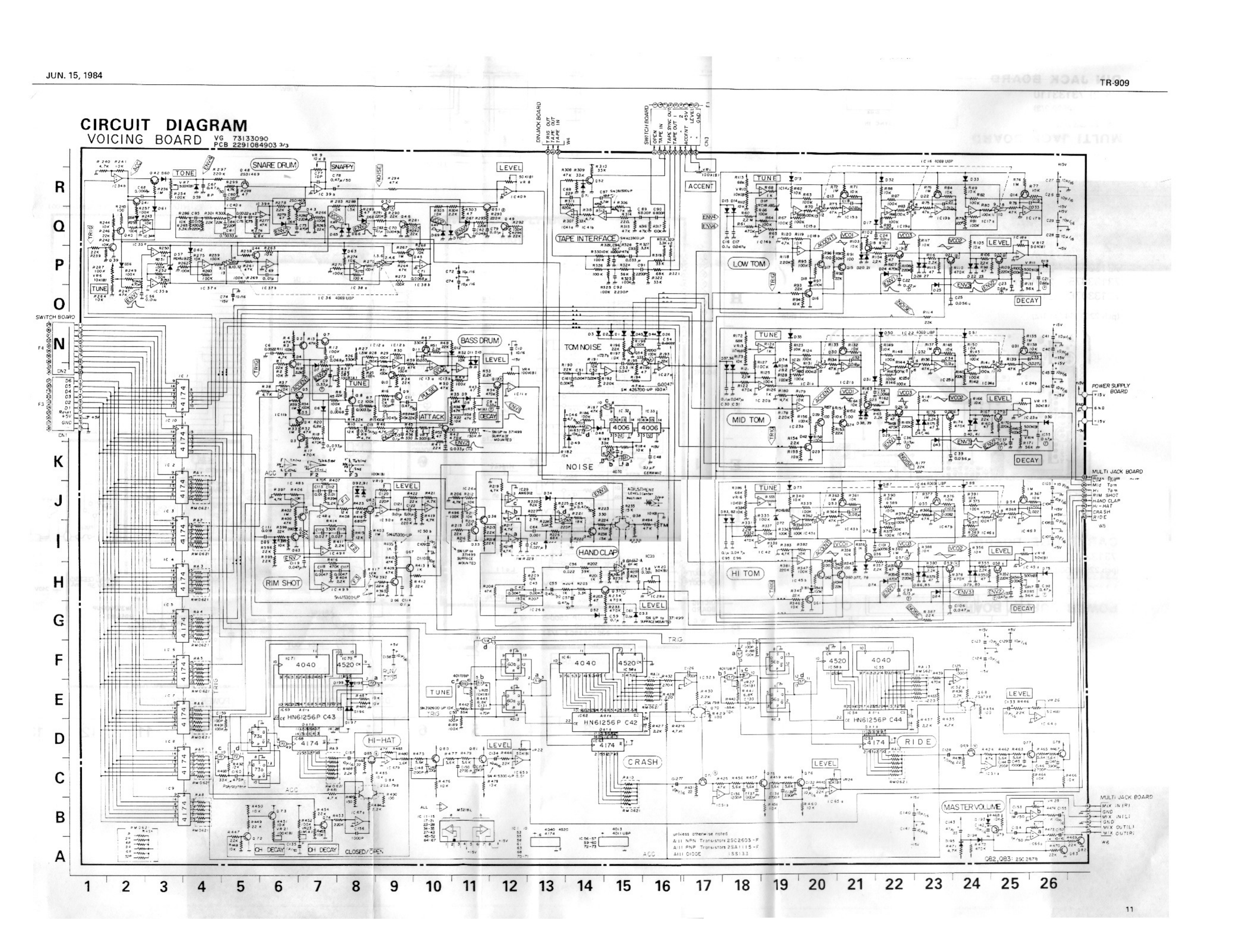 Roland Corporation Tr 909 Service Notes Rvgm