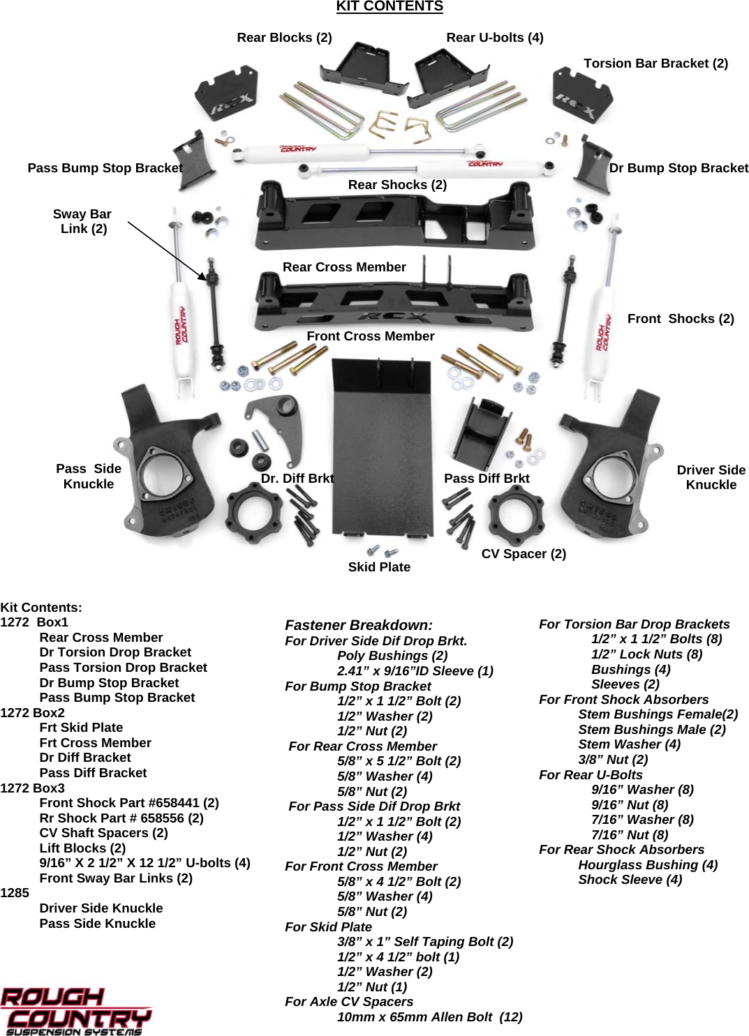Page 2 of 12 - 1272 99-06 1500 6inch Lift Kit Rsc_1272 Rsc