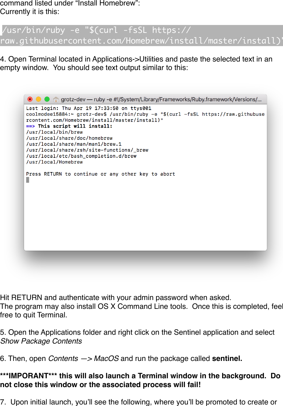 Page 2 of 11 - Sentinel-Mac OS-installation-guide