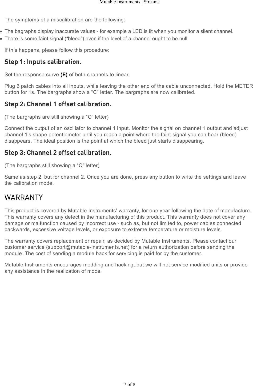 Page 7 of 8 - Mutable Instruments | Streams User Manual