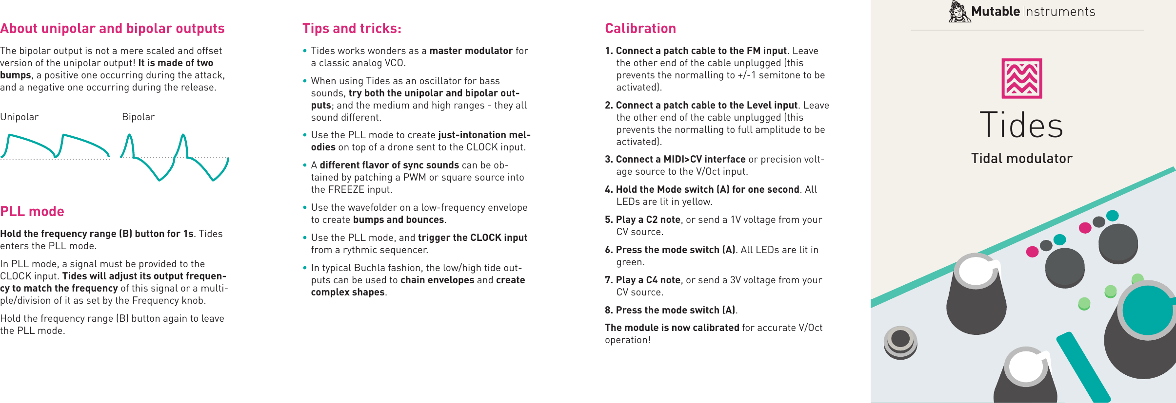 Page 1 of 2 - 171220_Tides Mutable Instruments Tides Quick Start Quickstart