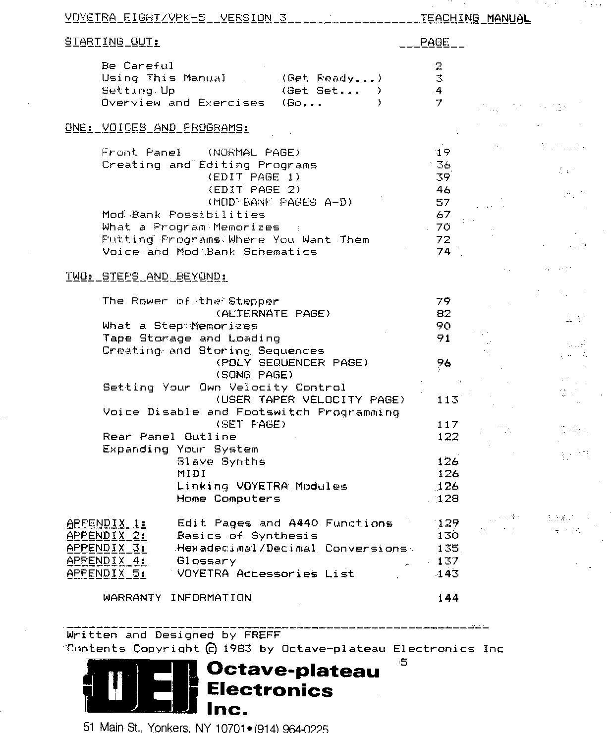 Octave Plateau Voyetra Eight Teaching Manual [PDF] V8 User