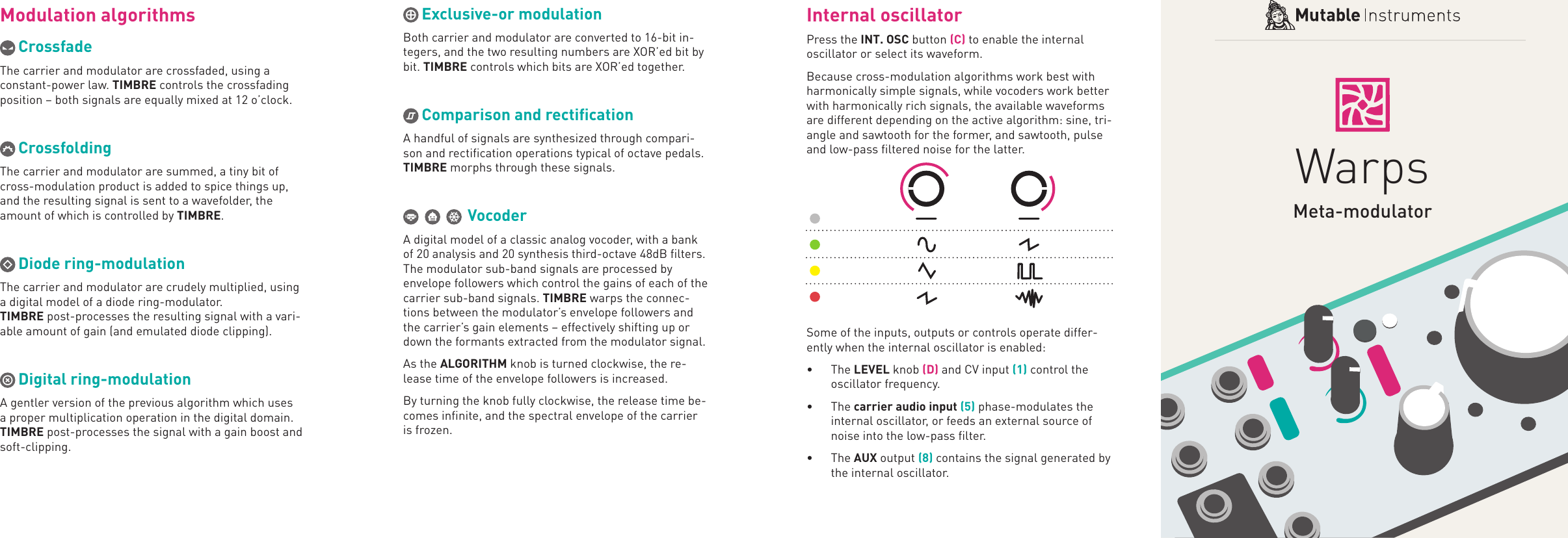 Page 1 of 2 - 151220_Warps-manual Mutable Instruments Warps Quick Start Quickstart