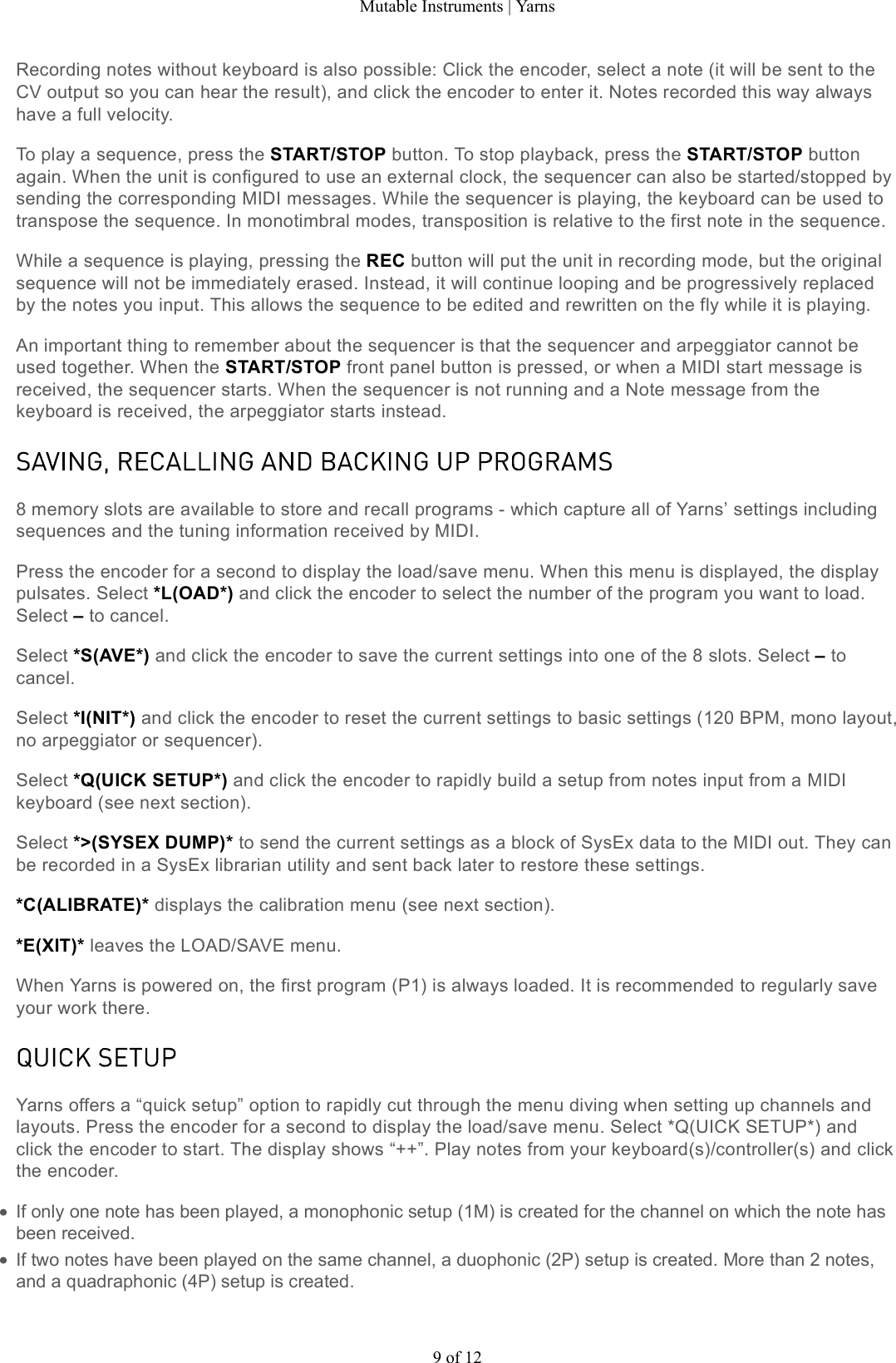 Page 9 of 12 - Mutable Instruments | Yarns User Manual