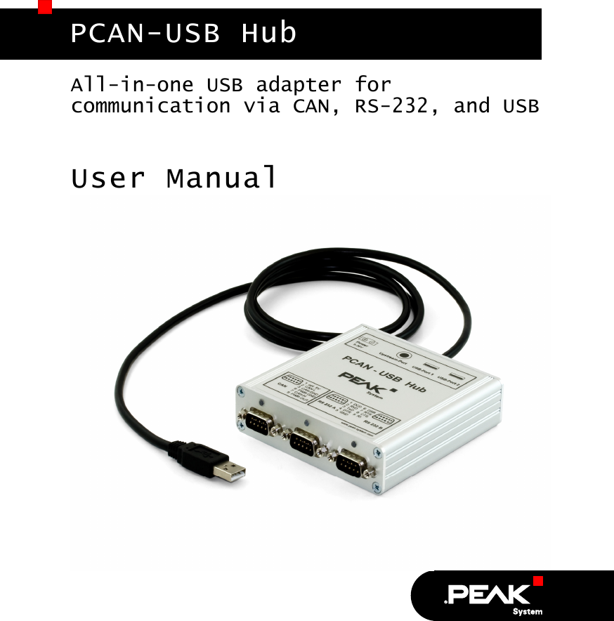 Peak System Technik Rs 232 Users Manual PCAN USB Hub User