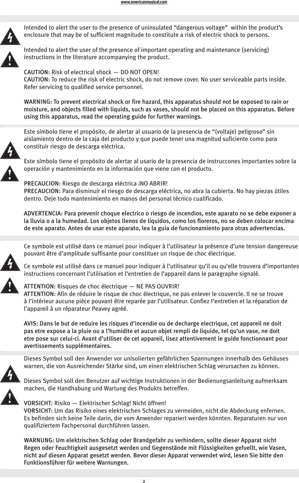 Page 2 of 10 - Peavey Delta Blues 210 User Manual  To The A54555cb-1979-46f6-aa16-7bbd9a099ad0