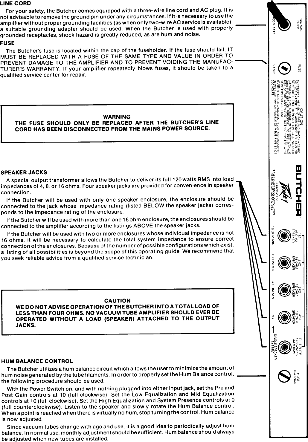 Page 3 of 4 - Peavey Peavey-Butcher-Users-Manual-  Peavey-butcher-users-manual