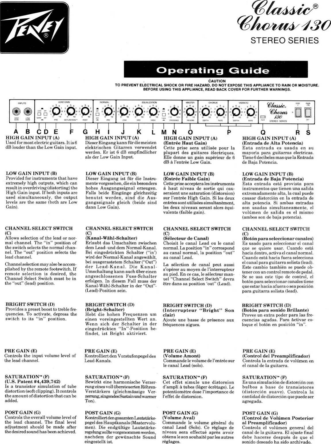 Page 1 of 6 - Peavey Peavey-Classic-Chorus-130-Users-Manual- Peavey-classic-chorus-130-users-manual