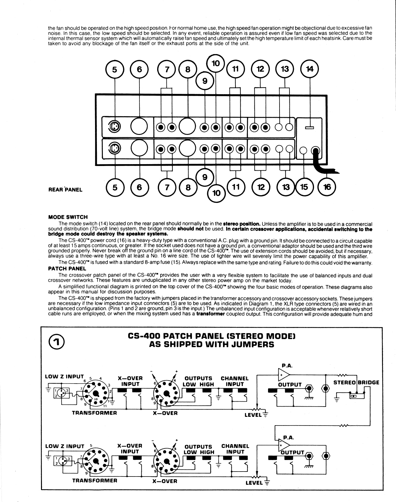 Page 4 of 8 - Peavey Peavey-Cs-400-Users-Manual- CPY  Peavey-cs-400-users-manual