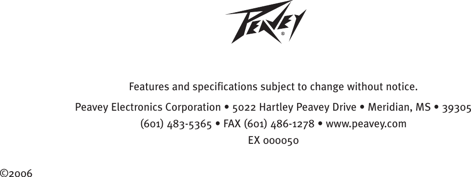 Page 12 of 12 - Peavey Peavey-I8B-Users-Manual-  Peavey-i8b-users-manual