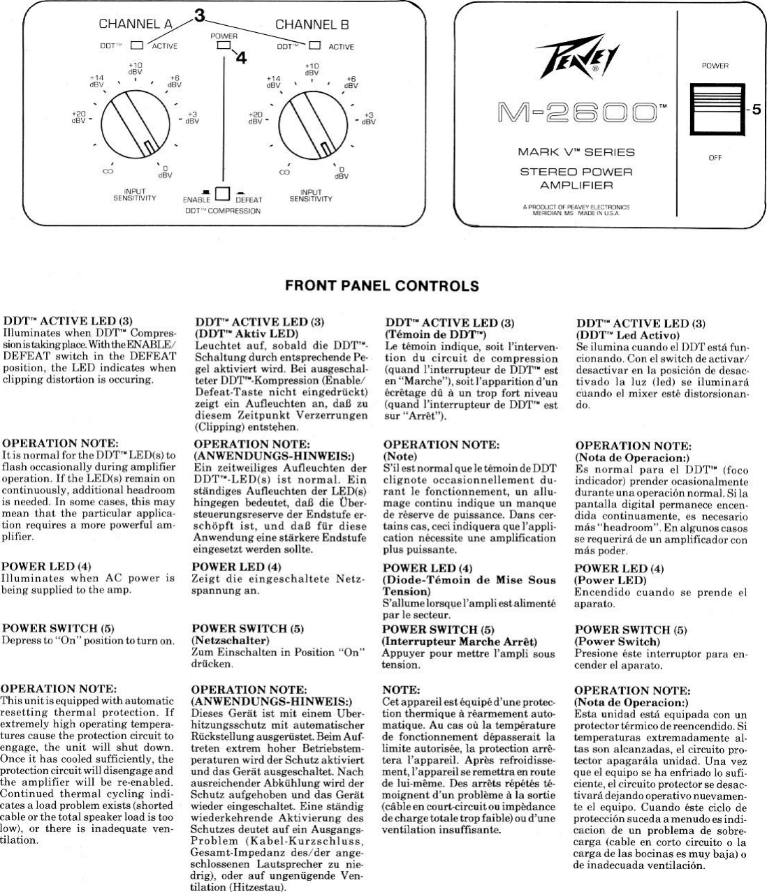 Page 3 of 6 - Peavey Peavey-M-2600-Users-Manual-  Peavey-m-2600-users-manual