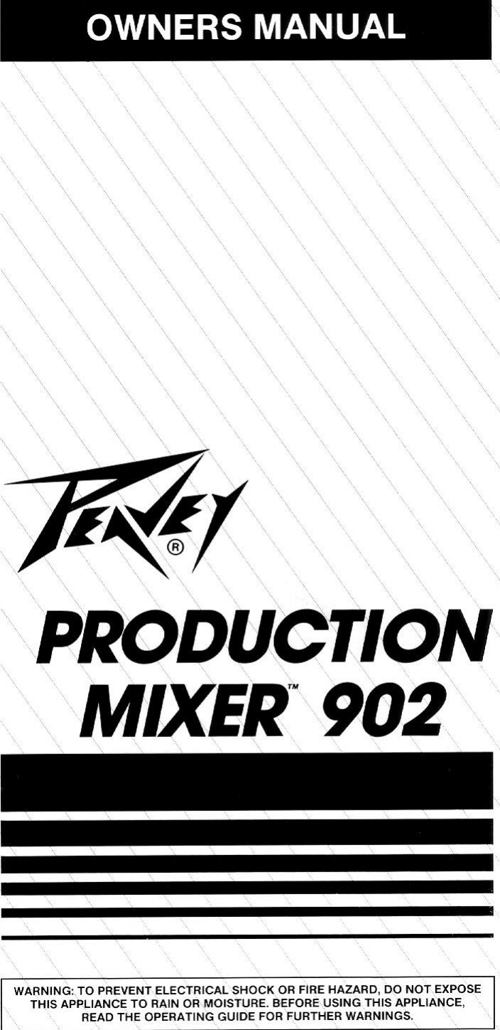 Page 1 of 8 - Peavey Peavey-Production-Mixer-902-Users-Manual-  Peavey-production-mixer-902-users-manual