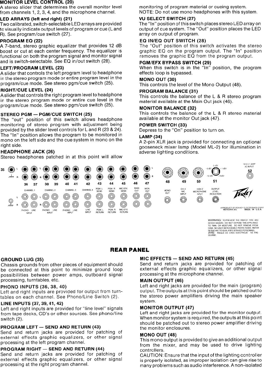 Page 3 of 8 - Peavey Peavey-Production-Mixer-902-Users-Manual-  Peavey-production-mixer-902-users-manual