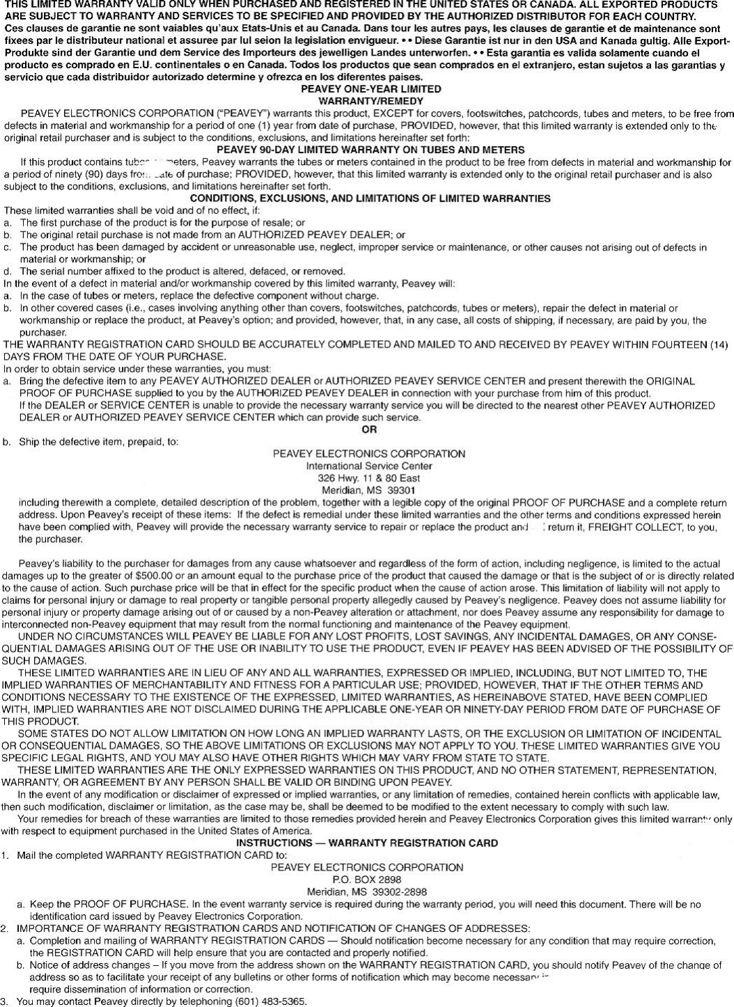 Page 7 of 8 - Peavey Peavey-Production-Mixer-902-Users-Manual-  Peavey-production-mixer-902-users-manual