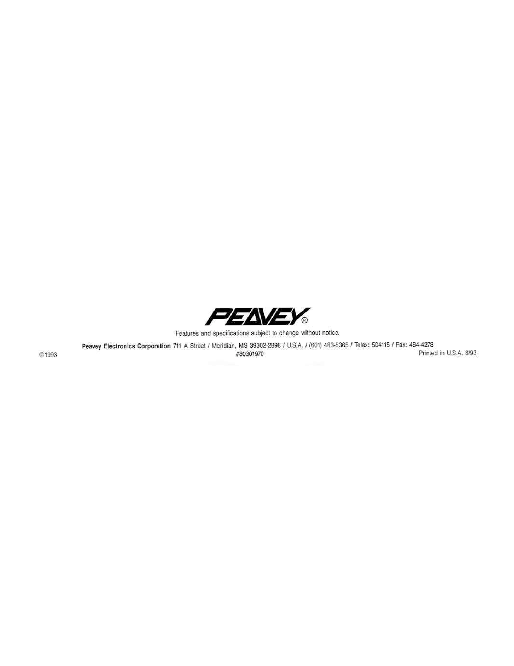 Page 12 of 12 - Peavey Peavey-Rsb-Bass-Users-Manual-  Peavey-rsb-bass-users-manual