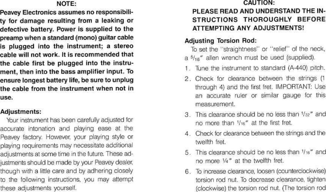 Page 4 of 12 - Peavey Peavey-Rsb-Bass-Users-Manual-  Peavey-rsb-bass-users-manual