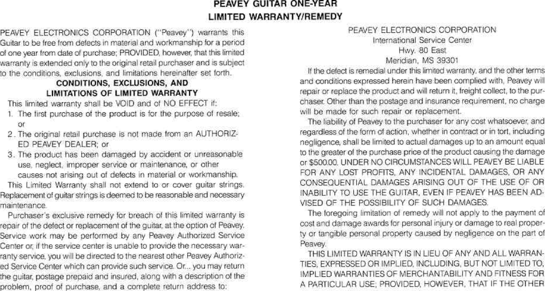 Page 9 of 12 - Peavey Peavey-Rsb-Bass-Users-Manual-  Peavey-rsb-bass-users-manual