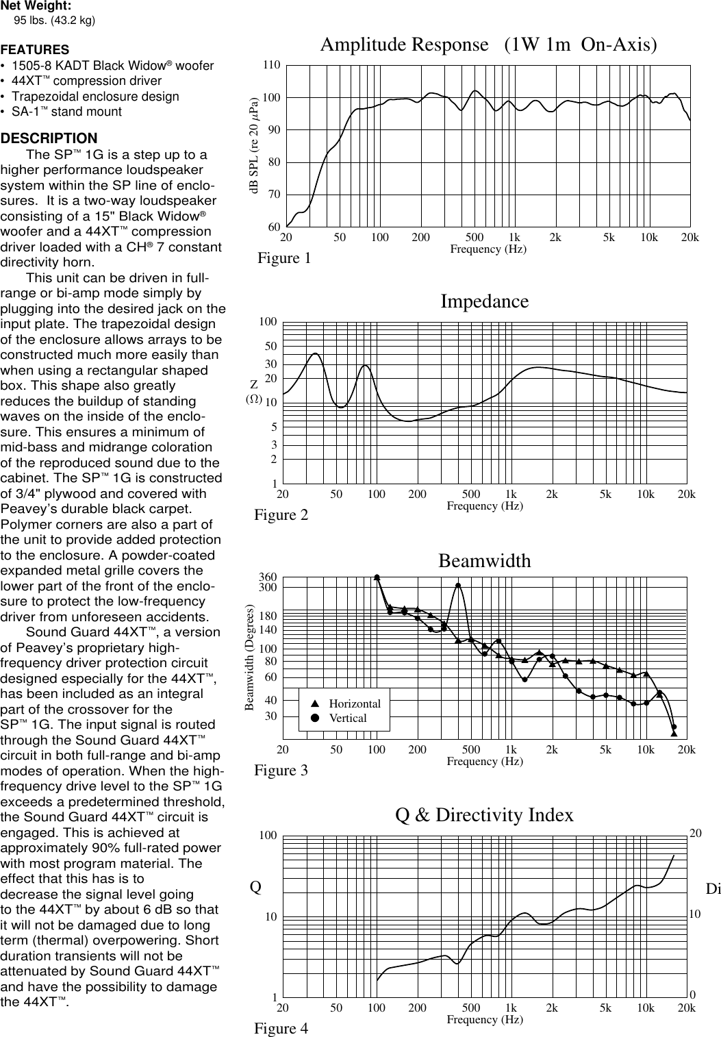 Page 2 of 4 - Peavey Peavey-Sp-1G-Users-Manual- SP 1G S/G Ss  Peavey-sp-1g-users-manual