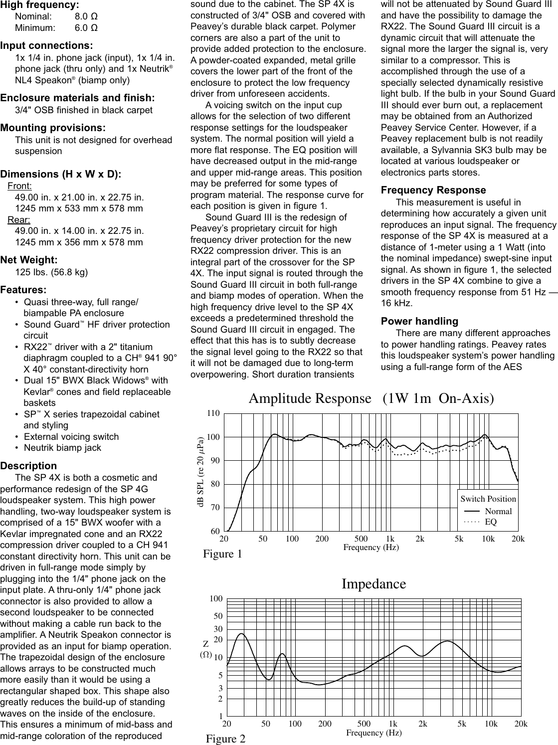 Page 2 of 4 - Peavey Peavey-Sp-4X-Users-Manual-  Peavey-sp-4x-users-manual