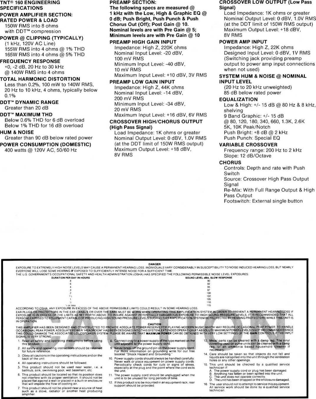 Page 5 of 6 - Peavey Peavey-Tnt-160-Users-Manual-  Peavey-tnt-160-users-manual