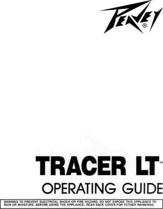 Page 1 of 11 - Peavey Peavey-Tracer-Lt-Users-Manual-  Peavey-tracer-lt-users-manual