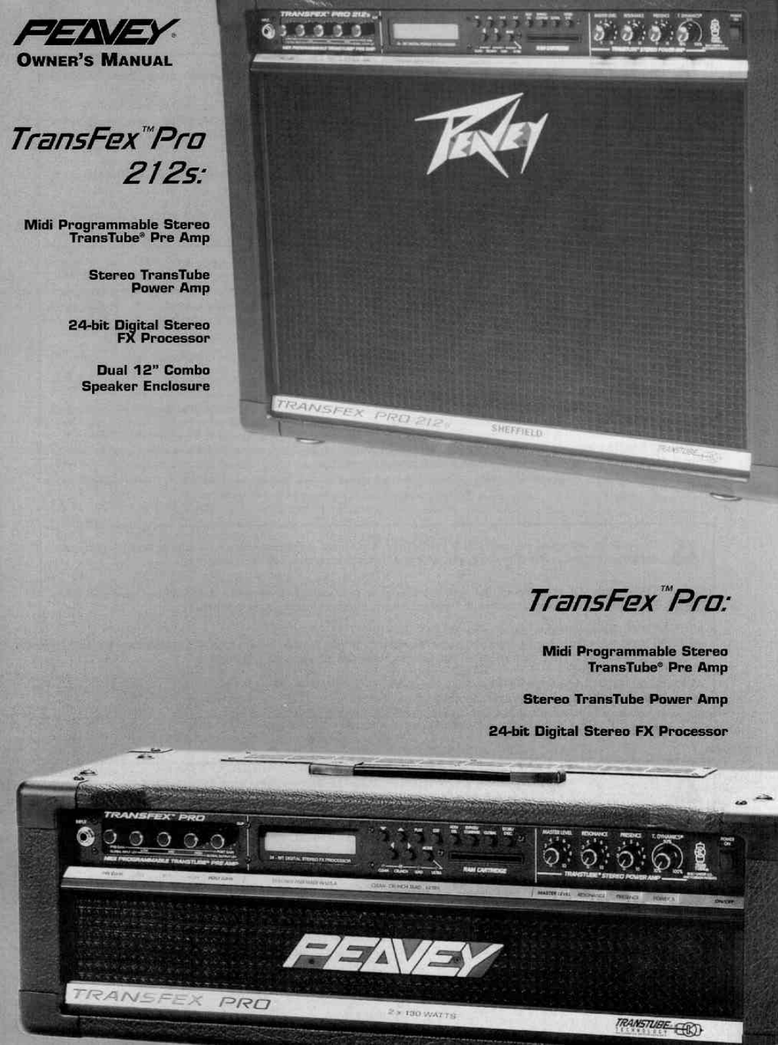Peavey Transfex Pro 212S Users Manual