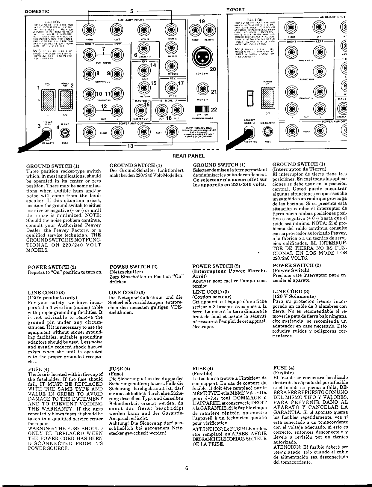 Page 6 of 12 - Peavey Peavey-Xr-1200C-Users-Manual-  Peavey-xr-1200c-users-manual