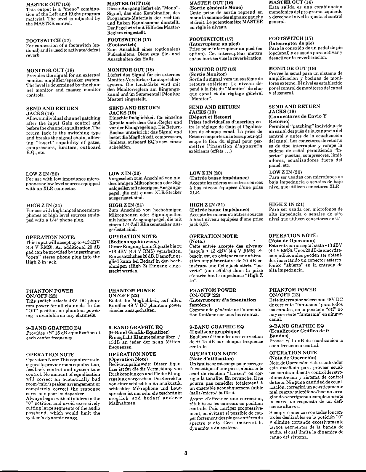 Page 8 of 12 - Peavey Peavey-Xr-1200C-Users-Manual-  Peavey-xr-1200c-users-manual