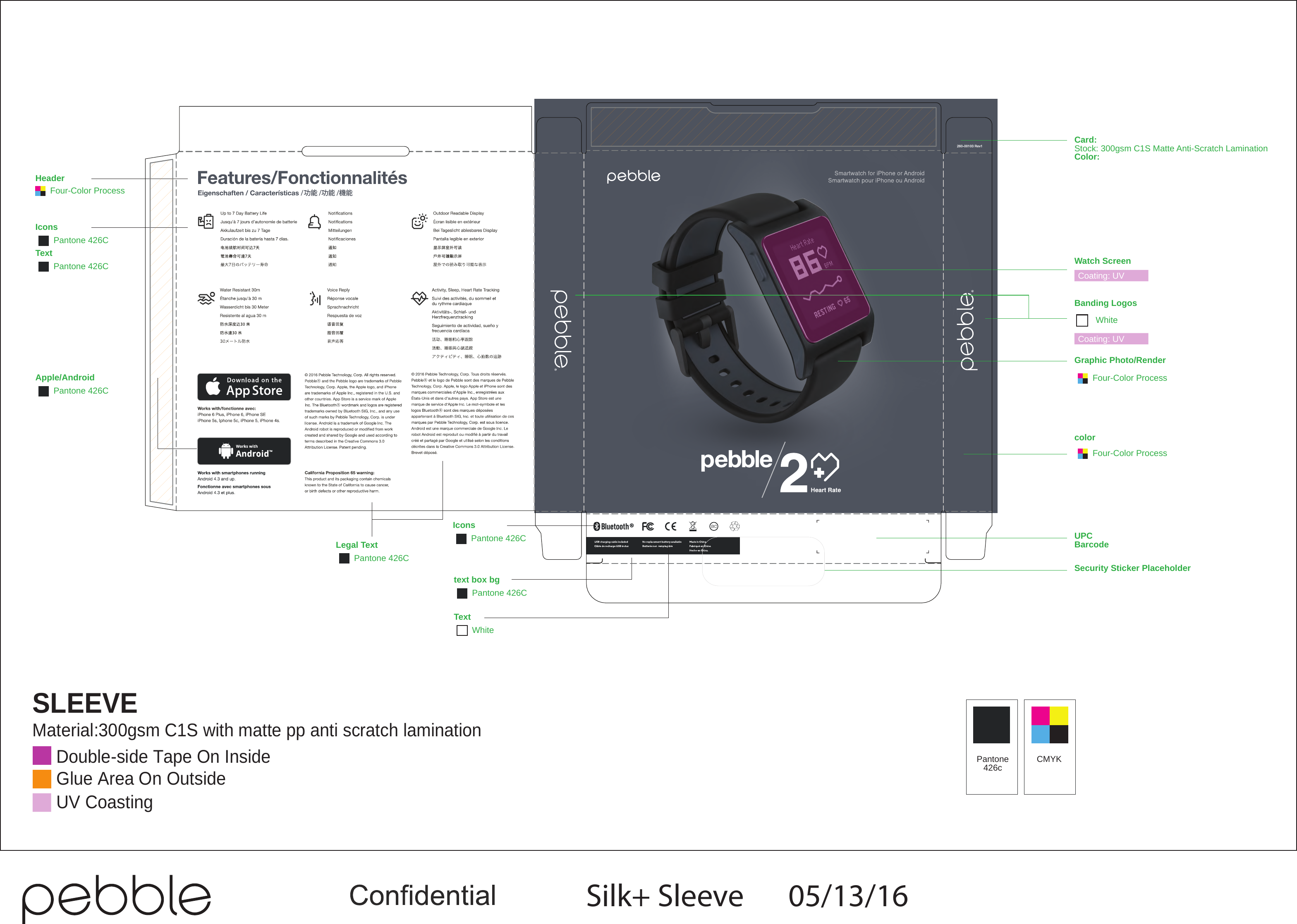 Pebble Technology 1002 Smartwatch User Manual 260 00103 GRAPHICS Rev1 Black