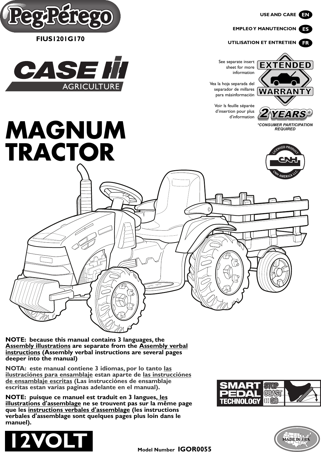peg perego case ih magnum tractor