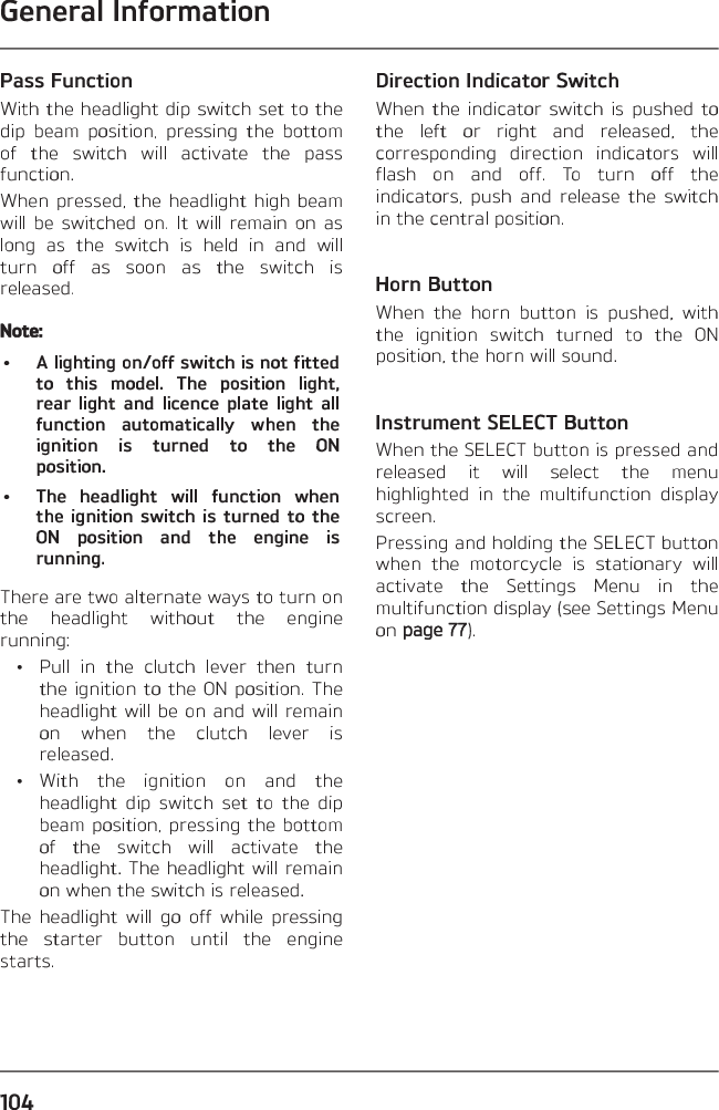 Page 104 of Pektron Group 007 KCU Keyless Control Unit User Manual OHB VG3 EN 01