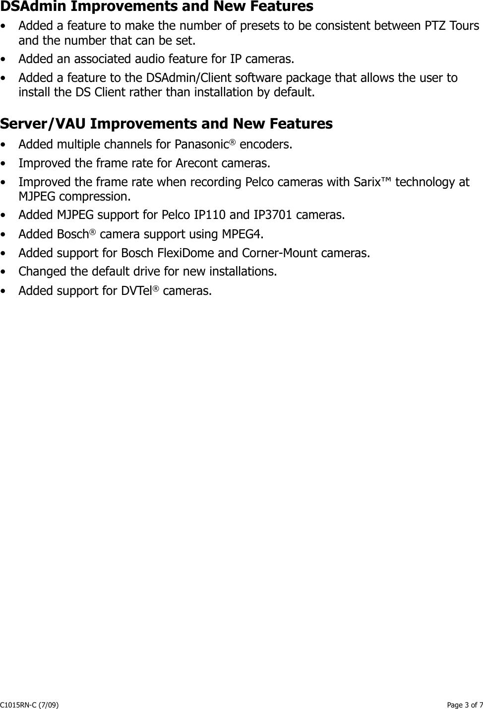Page 3 of 7 - Pelco DS CONTROLPOINT 1.7 Pelco_DS_ControlPoint_Suport_ User Manual  To The 28eb28d1-d728-456f-bb4e-7deab4957fe6