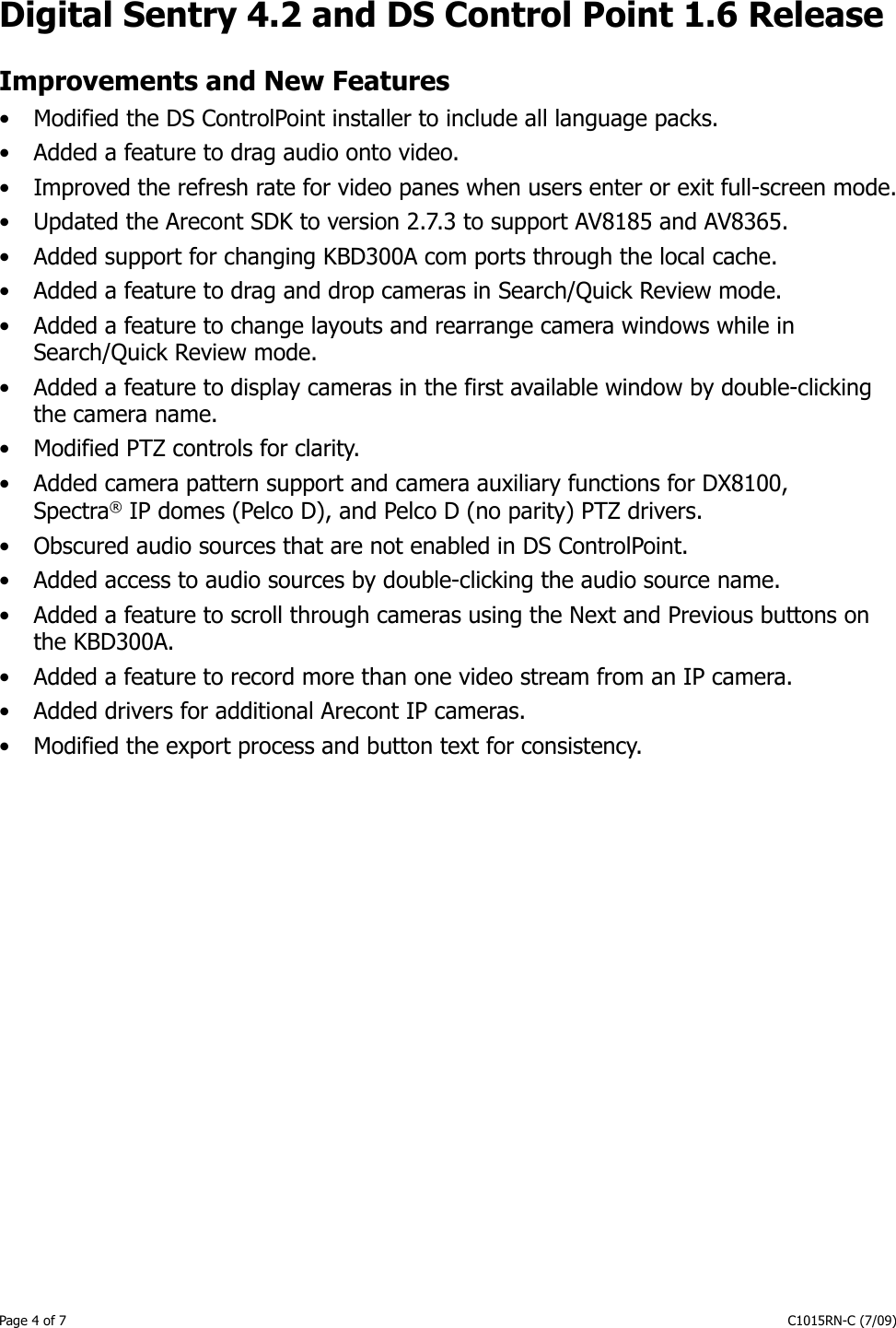 Page 4 of 7 - Pelco DS CONTROLPOINT 1.7 Pelco_DS_ControlPoint_Suport_ User Manual  To The 28eb28d1-d728-456f-bb4e-7deab4957fe6