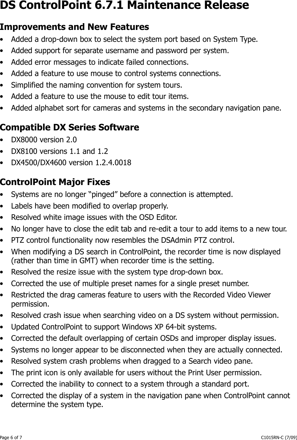 Page 6 of 7 - Pelco DS CONTROLPOINT 1.7 Pelco_DS_ControlPoint_Suport_ User Manual  To The 28eb28d1-d728-456f-bb4e-7deab4957fe6