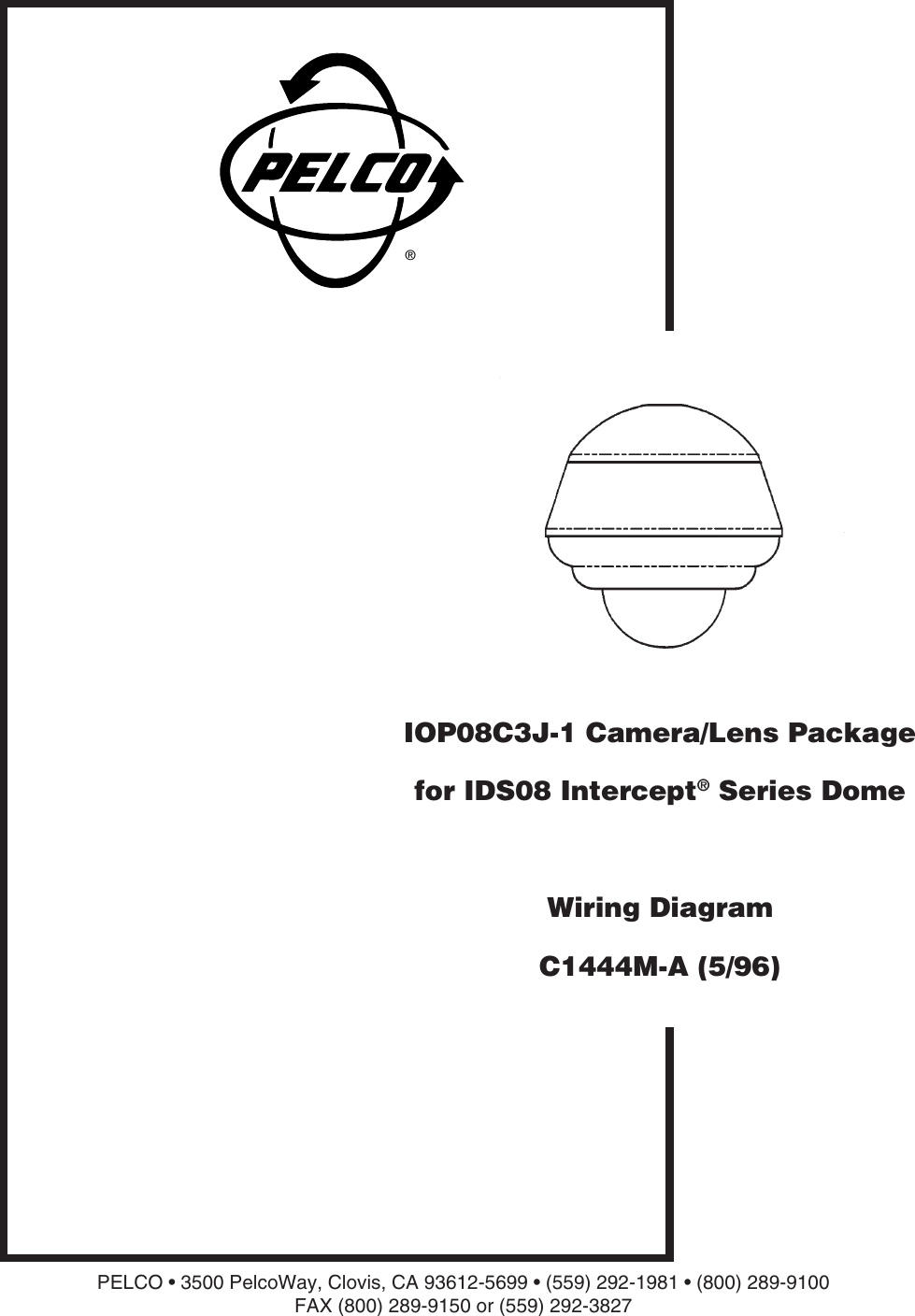 Page 1 of 2 - Pelco Pelco-Camera-Lens-Iop08C3J-1-Users-Manual- IOP08C3J-1 Camera_Lens Wiring Diagram For IDS08 Intercept Series Dome_manual  Pelco-camera-lens-iop08c3j-1-users-manual