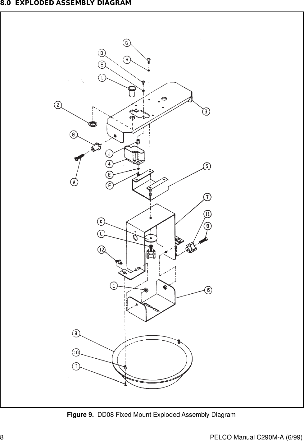 Page 10 of 12 - Pelco Pelco-Dd08-Intercept-Dome-C290M-A-6-99-Users-Manual- DD08 Intercept Dome Series Fixed Mount_manual  Pelco-dd08-intercept-dome-c290m-a-6-99-users-manual