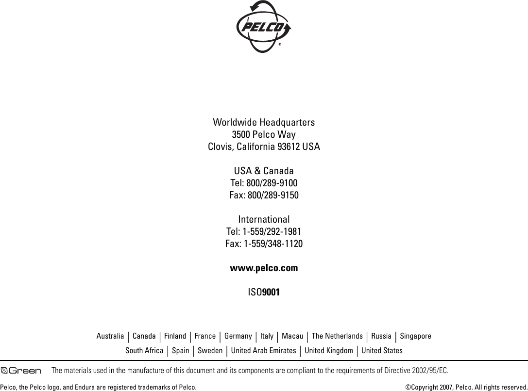 Page 8 of 8 - Pelco Pelco-Endura-Workstation-With-Ws5000-Advanced-System-Software-C1628M-F-Users-Manual- Pelco_WS5050_Endura_Workstation_Installation_guide  Pelco-endura-workstation-with-ws5000-advanced-system-software-c1628m-f-users-manual