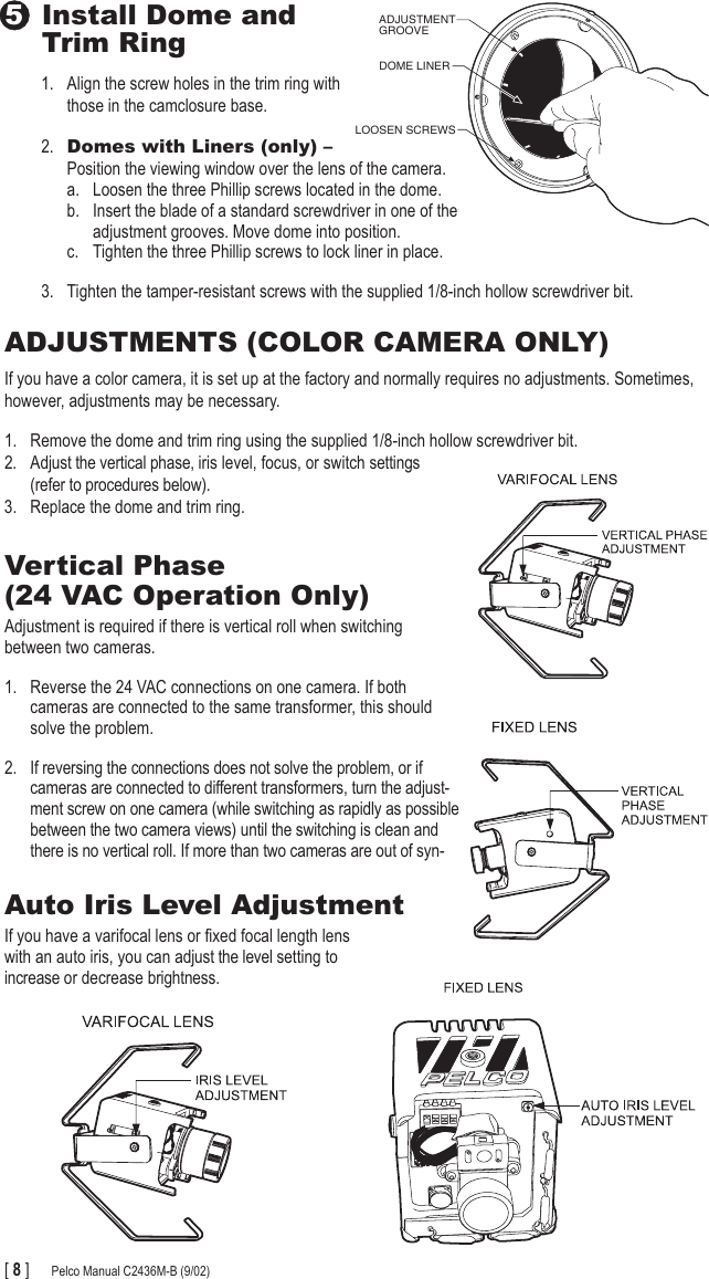 Pelco Ics Do101Abk Integrated Camera System Mr5000 Users Manual ...
