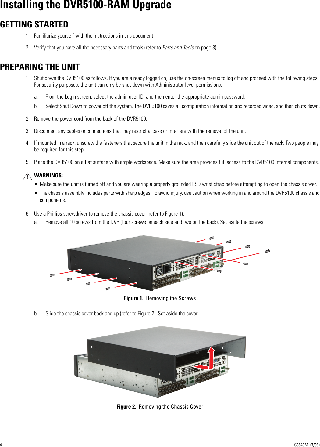 Page 4 of 8 - Pelco Pelco-Pelco-Dvr-5104Dvd-1000-Users-Manual- Pelco_DVR5100_Series_RAM_Upgrade__Manual_  Pelco-pelco-dvr-5104dvd-1000-users-manual