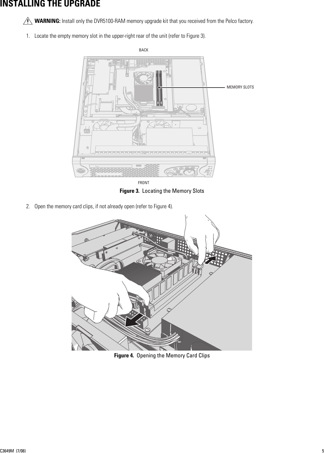 Page 5 of 8 - Pelco Pelco-Pelco-Dvr-5104Dvd-1000-Users-Manual- Pelco_DVR5100_Series_RAM_Upgrade__Manual_  Pelco-pelco-dvr-5104dvd-1000-users-manual